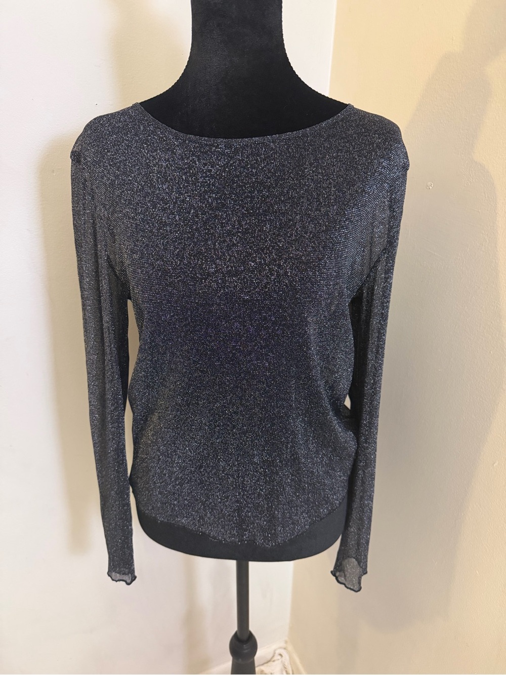 Victoria's Secret Metallic Charcoal Long Sleeve Top